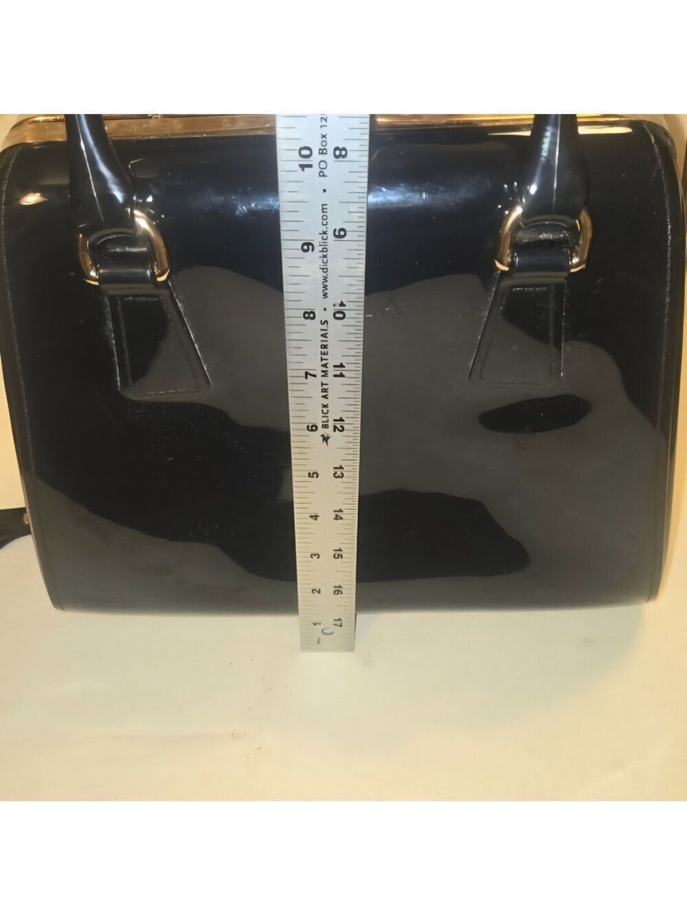 Furla Candy Bag Black Patent PVC Jelly Satchel Top Handle Bag